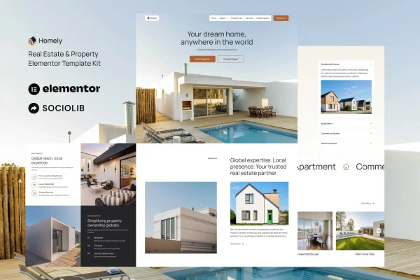Homely - Real Estate & Property Listing Elementor Template Kit