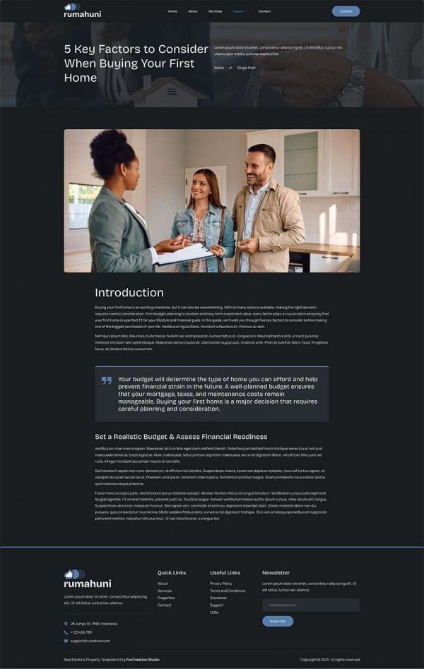 Rumahuni - Real Estate & Property Elementor